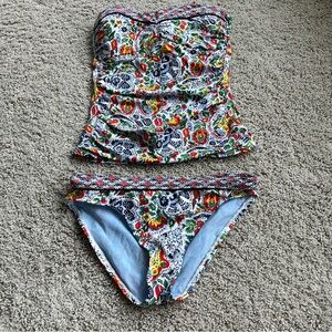 Tommy Bahama Paisley Print Swimsuit Tankini Bandeau Top